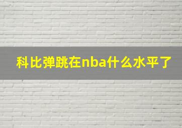 科比弹跳在nba什么水平了