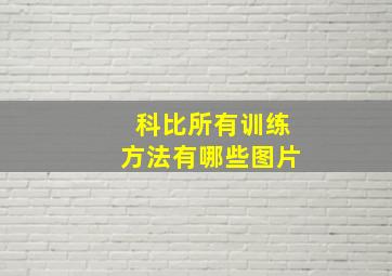 科比所有训练方法有哪些图片