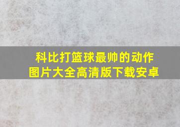 科比打篮球最帅的动作图片大全高清版下载安卓