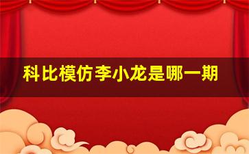 科比模仿李小龙是哪一期