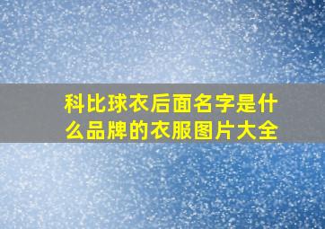 科比球衣后面名字是什么品牌的衣服图片大全