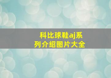 科比球鞋aj系列介绍图片大全