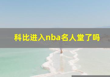 科比进入nba名人堂了吗