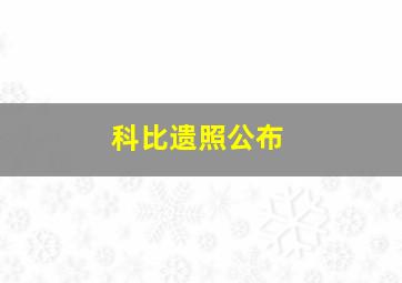 科比遗照公布