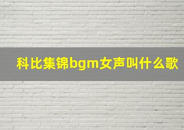 科比集锦bgm女声叫什么歌