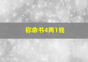 称命书4两1钱