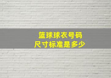 篮球球衣号码尺寸标准是多少