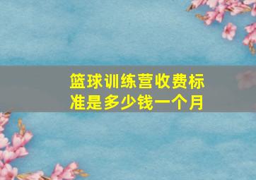 篮球训练营收费标准是多少钱一个月