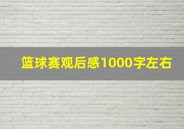 篮球赛观后感1000字左右