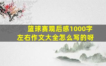 篮球赛观后感1000字左右作文大全怎么写的呀