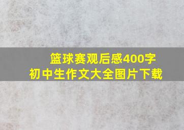 篮球赛观后感400字初中生作文大全图片下载