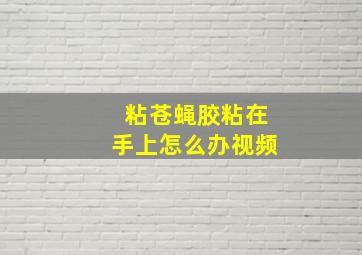 粘苍蝇胶粘在手上怎么办视频