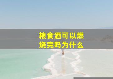 粮食酒可以燃烧完吗为什么