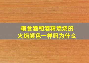 粮食酒和酒精燃烧的火焰颜色一样吗为什么