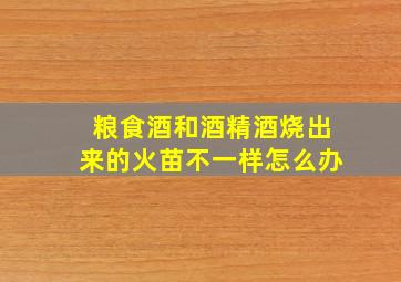 粮食酒和酒精酒烧出来的火苗不一样怎么办