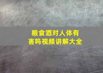 粮食酒对人体有害吗视频讲解大全