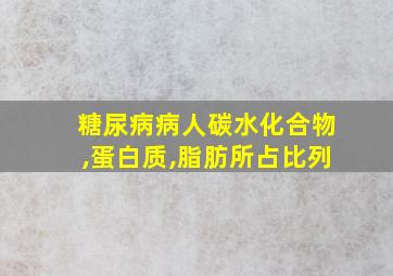 糖尿病病人碳水化合物,蛋白质,脂肪所占比列