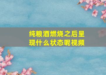 纯粮酒燃烧之后呈现什么状态呢视频