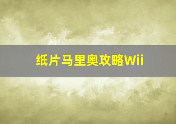 纸片马里奥攻略Wii