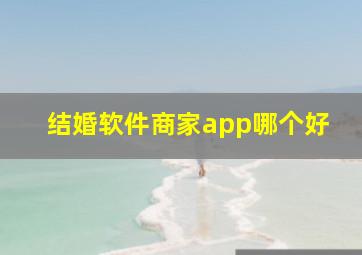 结婚软件商家app哪个好