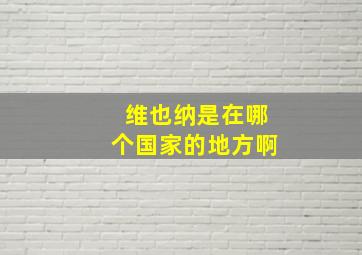 维也纳是在哪个国家的地方啊