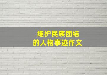 维护民族团结的人物事迹作文