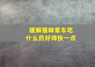 缓解猫咪晕车吃什么药好得快一点