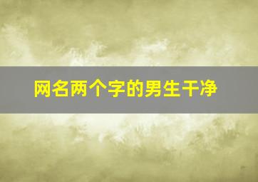 网名两个字的男生干净