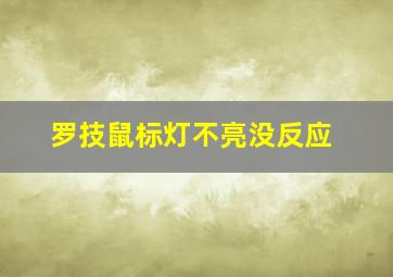 罗技鼠标灯不亮没反应