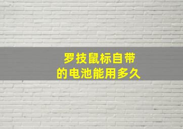 罗技鼠标自带的电池能用多久