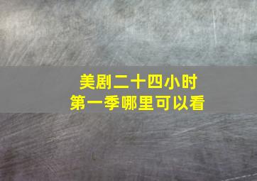 美剧二十四小时第一季哪里可以看