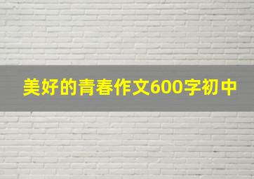 美好的青春作文600字初中