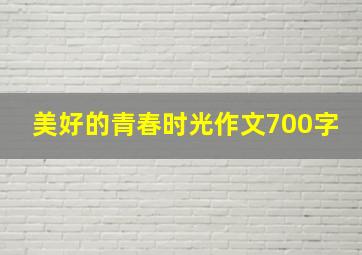 美好的青春时光作文700字