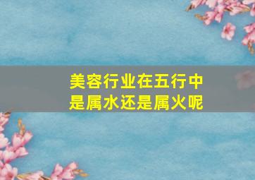 美容行业在五行中是属水还是属火呢