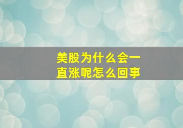 美股为什么会一直涨呢怎么回事