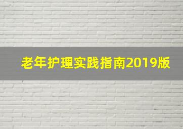 老年护理实践指南2019版