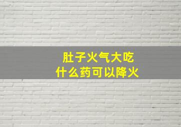 肚子火气大吃什么药可以降火