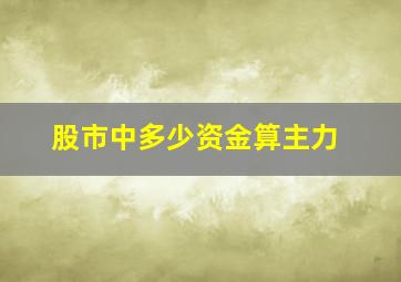 股市中多少资金算主力