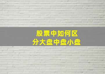 股票中如何区分大盘中盘小盘