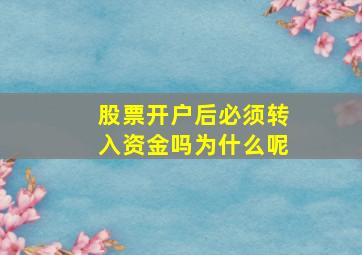 股票开户后必须转入资金吗为什么呢