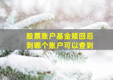 股票账户基金赎回后到哪个账户可以查到