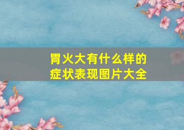 胃火大有什么样的症状表现图片大全