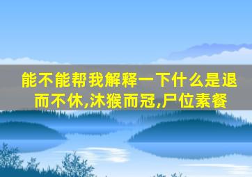 能不能帮我解释一下什么是退而不休,沐猴而冠,尸位素餐