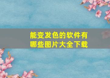 能变发色的软件有哪些图片大全下载