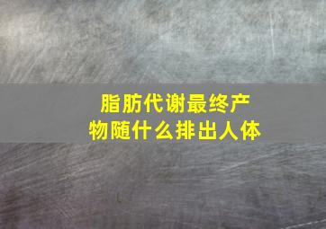 脂肪代谢最终产物随什么排出人体