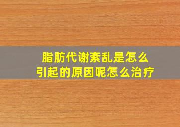 脂肪代谢紊乱是怎么引起的原因呢怎么治疗