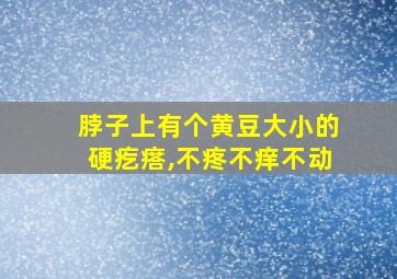 脖子上有个黄豆大小的硬疙瘩,不疼不痒不动