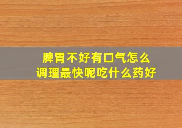 脾胃不好有口气怎么调理最快呢吃什么药好