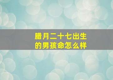 腊月二十七出生的男孩命怎么样