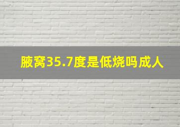 腋窝35.7度是低烧吗成人